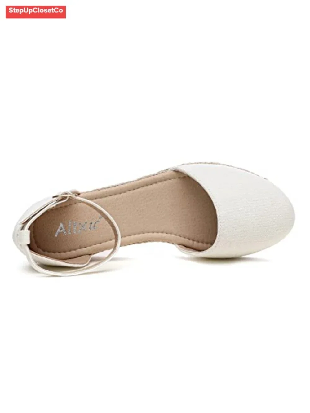 Women's Closed Toe Canvas Ankle Strap Espadrilles Wedge Sandals